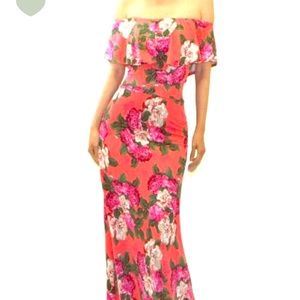 Floral off shoulder dress